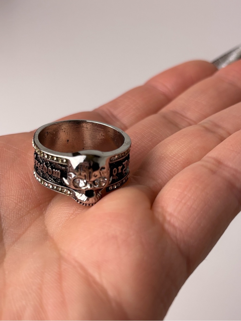 925 Sterling Silver Men's Skull Ring | Grunge Liberation Ring Size 11, 12, 13 - Picture 7 of 13
